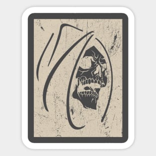 Dark Grim Reaper Skull and Bones Sticker